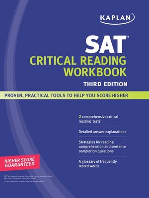 cover image of Kaplan SAT Critical Reading Workbook